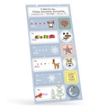 White Paper Christmas Holiday Sticker Sheet w/ 6 Labels & 6 Decorations